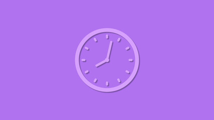 Amazing circle counting down clock icon on purple background,12 hours clock icon