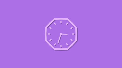 Wall Mural - Amazing counting down 12 hours clock isolated on purple light background,Clock icon