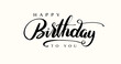 © Vectorideas - Happy Birthday lettering text banner, black color. Vector illustration.