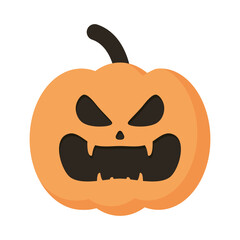 Poster - halloween pumpkin face style flat icon