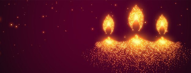 Canvas Print - glowing sparkles diwali diya festival banner design