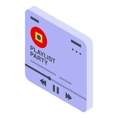 Poster - Playlist icon. Isometric of playlist vector icon for web design isolated on white background