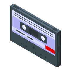 Poster - Cassette playlist icon. Isometric of cassette playlist vector icon for web design isolated on white background