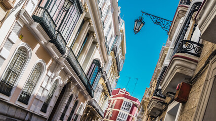 Streets in old town Cadiz Andalusia Spain