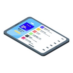 Poster - Tablet playlist icon. Isometric of tablet playlist vector icon for web design isolated on white background