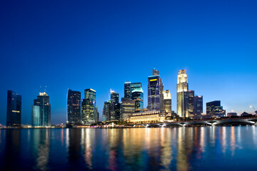 Wall Mural - Beautiful Singapore CBD at dusk