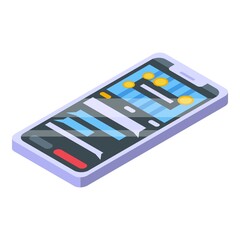 Poster - Stream smartphone icon. Isometric of stream smartphone vector icon for web design isolated on white background
