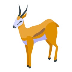 Sticker - Faune gazelle icon. Isometric of faune gazelle vector icon for web design isolated on white background