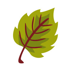 Sticker - autum serrated leaf flat style icon