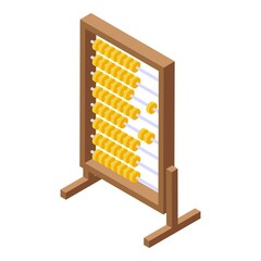 Poster - School abacus icon. Isometric of school abacus vector icon for web design isolated on white background