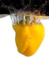 Poster - yellow paprika in water