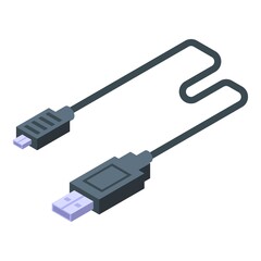 Poster - Usb cable charger icon. Isometric of usb cable charger vector icon for web design isolated on white background