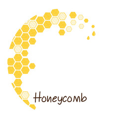 Canvas Print - Abstract beehive honeycomb with hexagon grid cells on white background vector illustration.