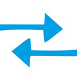 Handgezeichnetes Austausch-Symbol in blau