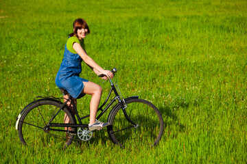 Poster - Girl with a bicycle