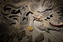 The Isolated Chinese Temple Stone Carving - Dragon.