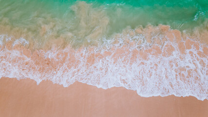  Aerial of waves on the beach, Oahu, Hawaii