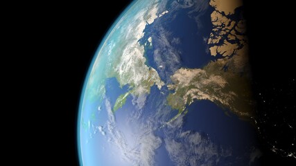 alaska and russia seen from space