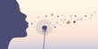 girl blows dandelion make a wish vector illustration EPS10