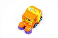 Toy Car Cleaner. Children's Toy Car In Orange.
