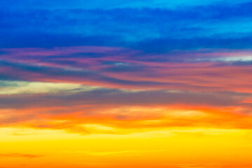 Wall Mural - sunset dramatic sky with colorful clouds as nature sunset background