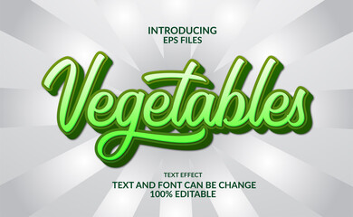Aufkleber - 3d green color vegetable editable script font and text effect for nature, vegan,