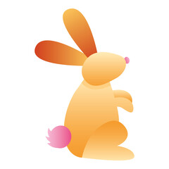 Canvas Print - cute little rabbit seated spring animal icon