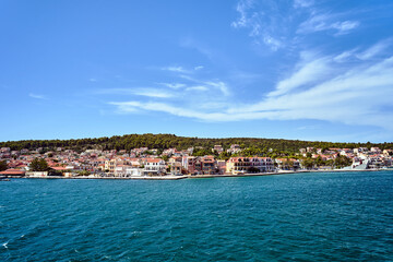 Canvas Print - Quay port in the port of Argostoli on the island of Kefalonia