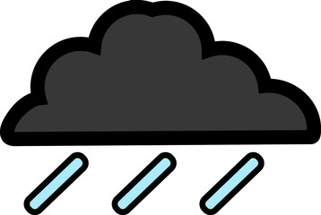 illustration vector graphic of black clouds that show rainy weather, perfect for weather prediction 