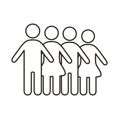 Canvas Print - group of team people line style icon