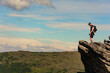 © Niko_Dali - A man on one of the peaks of Carpathian beauties, Carpathian mountains, Montenegrin ridge, Eared Stone mountain.