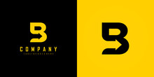 Initial Letter B Logo. Yellow And Black Shape With Negative Space Right Arrow Inside Isolated On Double Background. Use For Business And Branding Logos. Flat Vector Logo Design Template Element.