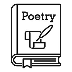 Poster - literary poetry book icon. outline literary poetry book vector icon for web design isolated on white