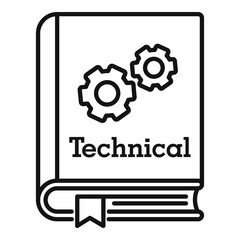 Poster - technical book icon. outline technical book vector icon for web design isolated on white background
