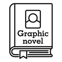 Poster - graphic novel book icon. outline graphic novel book vector icon for web design isolated on white bac