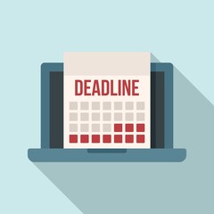 Poster - Deadline laptop calendar icon. Flat illustration of deadline laptop calendar vector icon for web design