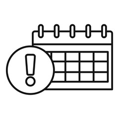 Poster - deadline calendar icon. outline deadline calendar vector icon for web design isolated on white backg