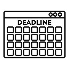 Poster - deadline icon. outline deadline vector icon for web design isolated on white background