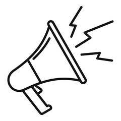 Poster - deadline megaphone icon. outline deadline megaphone vector icon for web design isolated on white bac