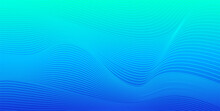 Turquoise Blue Gradient Abstract Vector Background With Dynamic Wavy Lines. Backdrop For Banners, Presentations, Covers