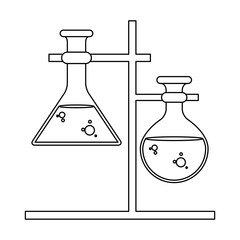 Canvas Print - tubes tests laboratory in support metallic