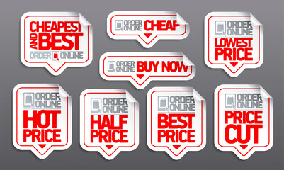 Wall Mural - Order online vector stickers set - hot and half price, best price, buy now