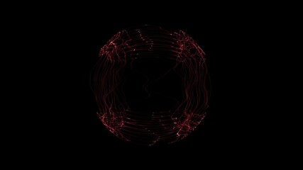 Wall Mural - Animation of abstract spherical shape with rotation in space trough time.