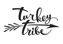 Turkey Tribe Text With Arrow Isolated On White