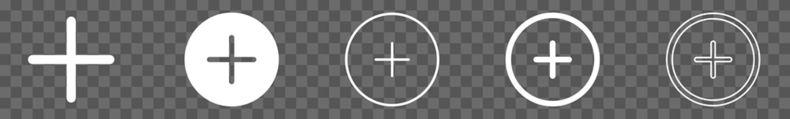Wall Mural - add plus icon white | addition buttons | positive symbol | additional logo | cross icons sign | isol