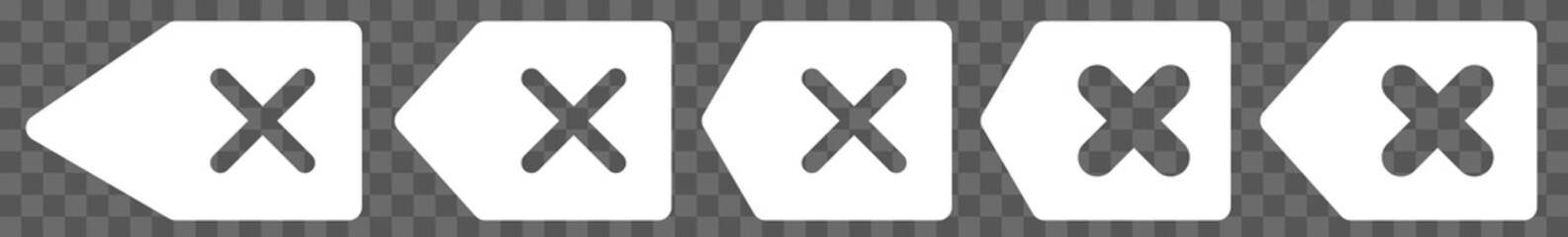 Wall Mural - delete arrow icon white | remove text arrows illustration | cancel symbol | button back logo | clear