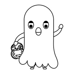 Canvas Print - happy halloween cute kit disguise ghost character