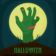 Canvas Print - Claw halloween poster october decoration icon- Vector