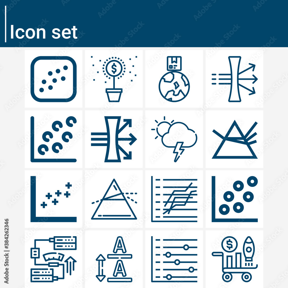 Simple set of dispersion related lineal icons. Stock Vector | Adobe Stock