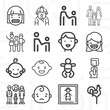 16 pack of adolescent  lineal web icons set